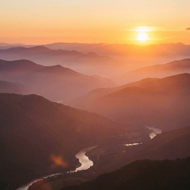 Mountains at sunset